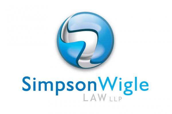 The logo for 'SimpsonWigle Law LLP', a renowned legal practice based in Hamilton, Ontario, artfully incorporates a stylized question mark within a spherical emblem adjacent to the firm's name.
